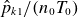 ModifyingAbove p With caret Subscript k Baseline 1 Baseline divided by left parenthesis n 0 upper T 0 right parenthesis