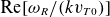 normal upper R normal e left bracket omega Subscript upper R Baseline divided by left parenthesis k v Subscript upper T Baseline 0 Baseline right parenthesis right bracket