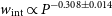 w Subscript normal i normal n normal t Baseline proportional to upper P Superscript negative 0.308 plus or minus 0.014