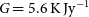 upper G equals 5.6 normal upper K normal upper J normal y Superscript negative 1