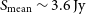 upper S Subscript normal m normal e normal a normal n Baseline tilde 3.6 normal upper J normal y