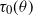 tau 0 left parenthesis theta right parenthesis