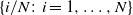 left brace i divided by upper N colon i equals 1 comma ellipsis comma upper N right brace