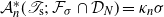 script upper A Subscript n Superscript asterisk Baseline left parenthesis script upper T Subscript normal s Baseline semicolon script upper F Subscript sigma Baseline intersection script upper D Subscript upper N Baseline right parenthesis equals kappa Subscript n Baseline sigma