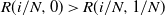 upper R left parenthesis i divided by upper N comma 0 right parenthesis greater than upper R left parenthesis i divided by upper N comma 1 divided by upper N right parenthesis