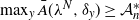 max Underscript y Endscripts ModifyingAbove upper A With bar left parenthesis lamda Superscript upper N Baseline comma delta Subscript y Baseline right parenthesis greater than or equals script upper A Subscript n Superscript asterisk