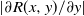 StartAbsoluteValue partial differential upper R left parenthesis x comma y right parenthesis divided by partial differential y EndAbsoluteValue