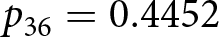p 36 equals 0.4452