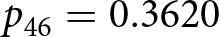 p 46 equals 0.3620