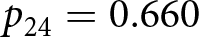p 24 equals 0.660