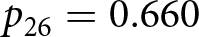 p 26 equals 0.660