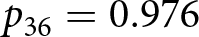 p 36 equals 0.976
