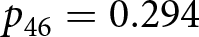 p 46 equals 0.294