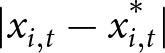 vertical bar xi comma t minus xi comma t asterisk vertical bar