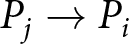 Pj right arrow Pi