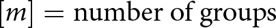 m equals number of groups