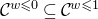 script upper C Superscript w less than or slanted equals 0 Baseline subset of or equal to script upper C Superscript w less than or slanted equals 1