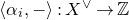 left angle bracket alpha Subscript i Baseline comma minus right angle bracket colon upper X Superscript or Baseline right arrow double struck upper Z