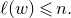 script l left parenthesis w right parenthesis less than or slanted equals n period