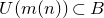 upper U left parenthesis m left parenthesis n right parenthesis right parenthesis subset of upper B