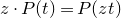 z dot upper P left parenthesis t right parenthesis equals upper P left parenthesis z t right parenthesis