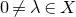 0 not equals lamda element of upper X