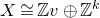 upper X approximately equals double struck upper Z v circled plus double struck upper Z Superscript k