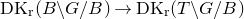 upper D upper K Subscript normal r Baseline left parenthesis upper B minus upper G divided by upper B right parenthesis right arrow upper D upper K Subscript normal r Baseline left parenthesis upper T minus upper G divided by upper B right parenthesis