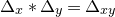 normal upper Delta Subscript x Baseline asterisk normal upper Delta Subscript y Baseline equals normal upper Delta Subscript x y
