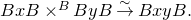 upper B x upper B times Superscript upper B Baseline upper B y upper B ModifyingAbove right arrow With tilde upper B x y upper B period