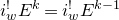 i Subscript w Superscript factorial Baseline upper E Superscript k Baseline equals i Subscript w Superscript factorial Baseline upper E Superscript k minus 1