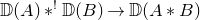double struck upper D left parenthesis upper A right parenthesis asterisk Superscript factorial Baseline double struck upper D left parenthesis upper B right parenthesis right arrow double struck upper D left parenthesis upper A asterisk upper B right parenthesis