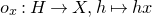 o Subscript x Baseline colon upper H right arrow upper X comma h right arrow from bar h x