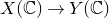 upper X left parenthesis double struck upper C right parenthesis right arrow upper Y left parenthesis double struck upper C right parenthesis