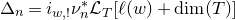 normal upper Delta Subscript n Baseline equals i Subscript w comma factorial Baseline nu Subscript n Superscript asterisk Baseline script upper L Subscript upper T Baseline left bracket script l left parenthesis w right parenthesis plus dimension left parenthesis upper T right parenthesis right bracket