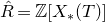 ModifyingAbove upper R With caret equals double struck upper Z left bracket upper X Subscript asterisk Baseline left parenthesis upper T right parenthesis right bracket