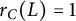 r Subscript upper C Baseline left parenthesis upper L right parenthesis equals 1