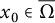 x 0 element of normal upper Omega overbar