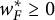 w Subscript upper F Superscript asterisk Baseline greater than or equals 0