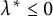 lamda Superscript asterisk Baseline less than or equals 0