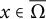 x element of normal upper Omega overbar