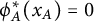 phi Subscript upper A Superscript asterisk Baseline left parenthesis x Subscript upper A Baseline right parenthesis equals 0
