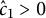 ModifyingAbove c With caret Subscript 1 Baseline greater than 0