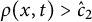 rho left parenthesis x comma t right parenthesis greater than ModifyingAbove c With caret Subscript 2