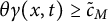 theta gamma left parenthesis x comma t right parenthesis greater than or equals c overtilde Subscript upper M