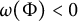 omega left parenthesis normal upper Phi right parenthesis less than 0