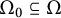 normal upper Omega 0 subset of or equal to normal upper Omega