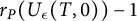 r Subscript upper P Baseline left parenthesis upper U Subscript epsilon Baseline left parenthesis upper T comma 0 right parenthesis right parenthesis minus 1