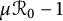 mu script upper R 0 minus 1