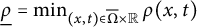 ModifyingBelow rho With quotation dash equals min Underscript left parenthesis x comma t right parenthesis element of normal upper Omega overbar times double struck upper R Endscripts rho left parenthesis x comma t right parenthesis